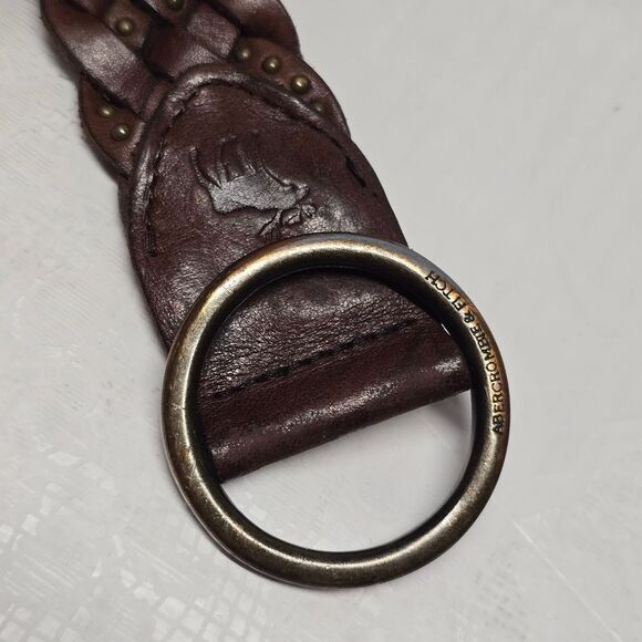 Abercrombie And Fitch Studded Brown Leather Braided Belt Boho Womens XS/S main image 5